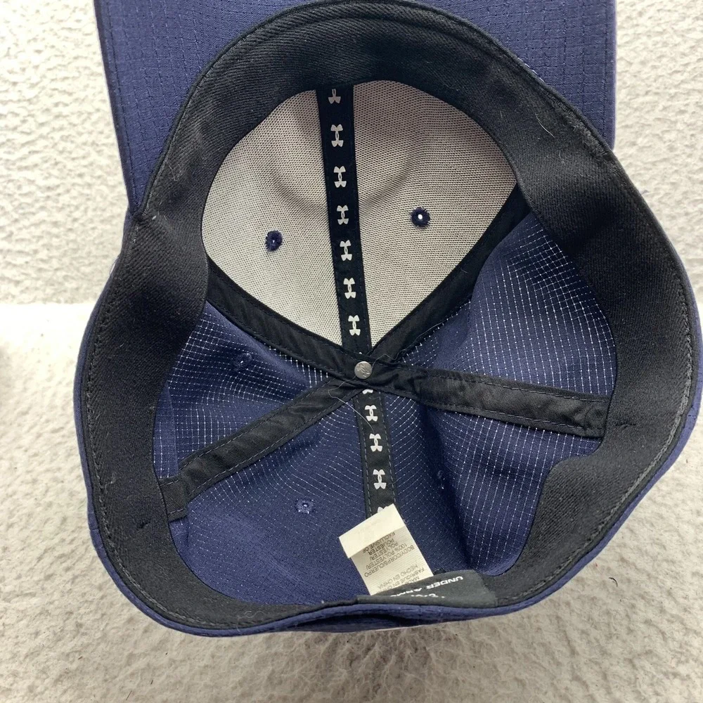 Under Armour Golf Fitted Hat Mens Size L/XL Navy Blue Vented Sports Athletic Dad